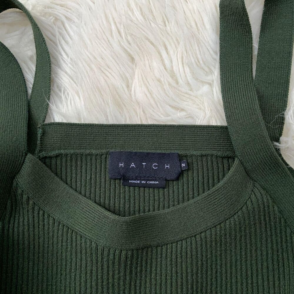 Hatch Women's Green and Khaki Crop-top
